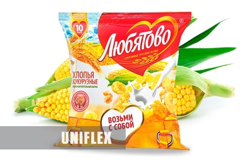 Гибкая упаковка для кукурузных хлопьев