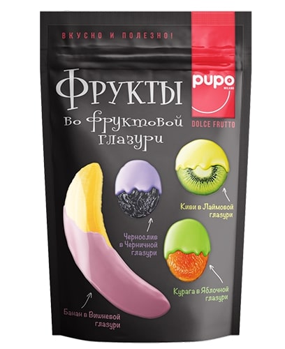 Дой-пак для сухофруктов в глазури Pupo